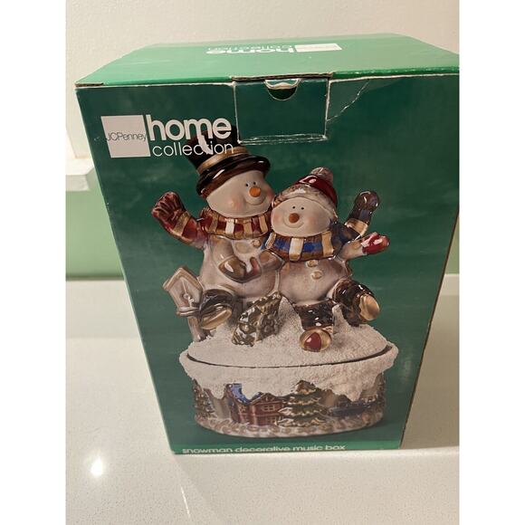 JCPenney Home Collection SNOWMAN DECORATIVE MUSIC BOX...